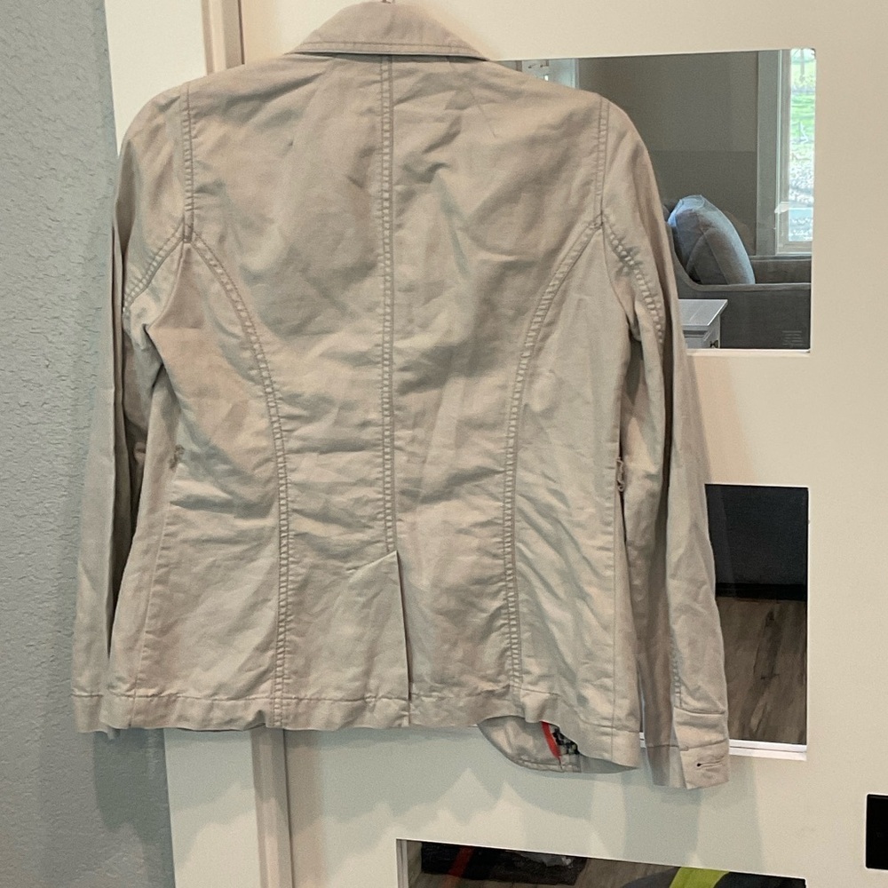 Vintage Boden Light Gray Blazer with Floral Lining Size 4 - Picture 7 of 12